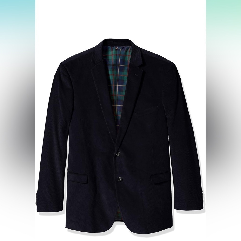 U.S. Polo ASSN.-54 PT-big&tall-Navy blue, plaid lining- corduroy, sports coat.